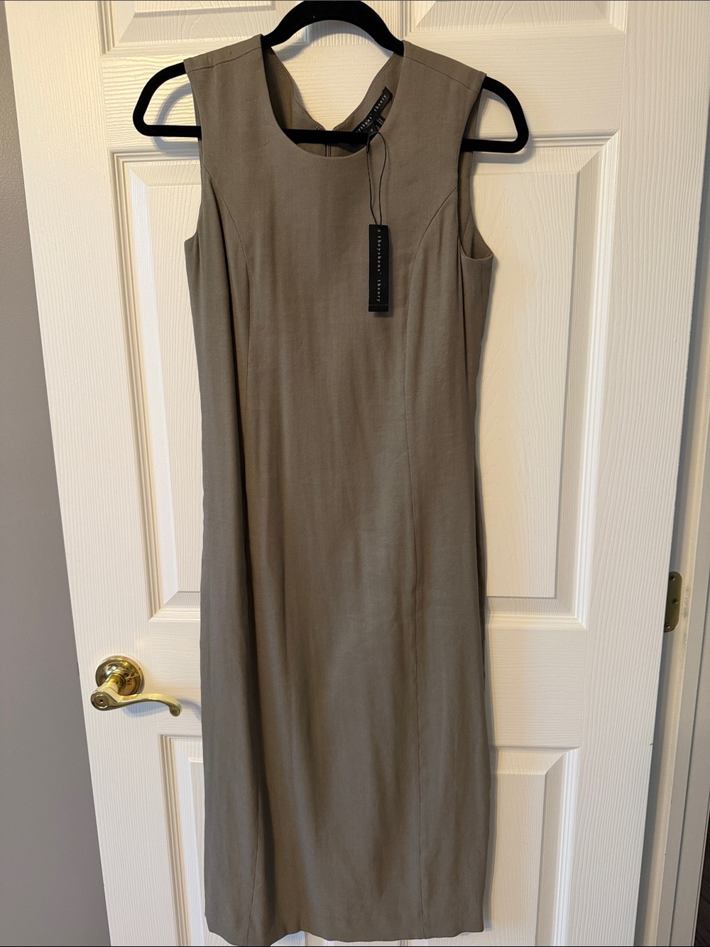 Theyskens’ Theory Sleeveless Midi Dress in Olive
